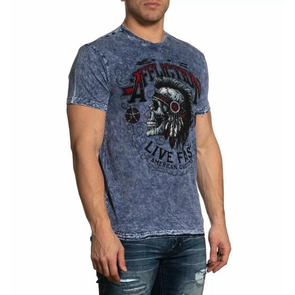 AFFLICTION Men's T-Shirt AC IROQUOIS Premium Black - Picture 6 of 8